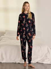 Chelsea Peers Christmas Giraffe Print Long Pyjamas Set - صورة 1 من 8