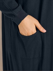 Albastru - Cardigan midaxi lung Evans cu detaliu cusătură - Imaginea 4 din 6