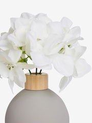 White Artificial Hydrangea Arrangement in Small Grey Glass Vase - Image 5 of 5