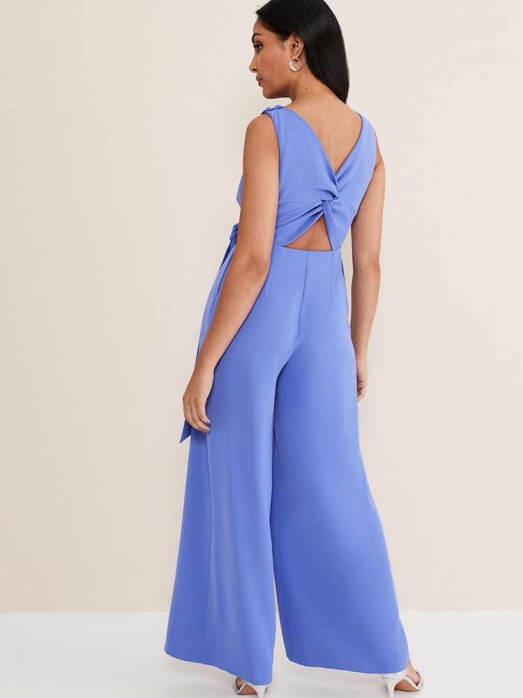 Phase Eight Petite Blue Elaina Open Back Jumpsuit - Image 2 of 7