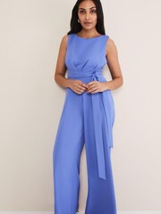 Phase Eight Petite Blue Elaina Open Back Jumpsuit - Image 3 of 7