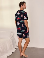 Chelsea Peers Blue Christmas Santa Road Trip Print Long Pyjamas Set - Image 4 of 7