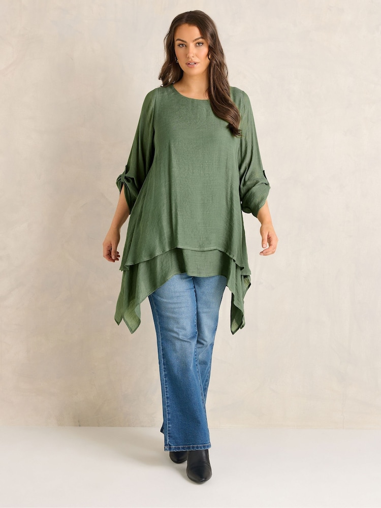 Evans Green Double Layer Blouse - Image 2 of 6 Evans Green Double Layer Blouse - Image 2 of 6