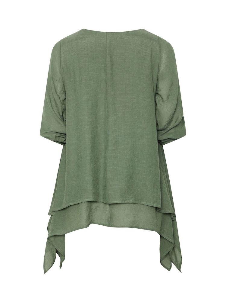 Evans Green Double Layer Blouse - Image 6 of 6 Evans Green Double Layer Blouse - Image 6 of 6