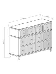 Laura Ashley Light Oak Barcombe 6 Drawer Wide Chest of Drawers - Image 5 of 5