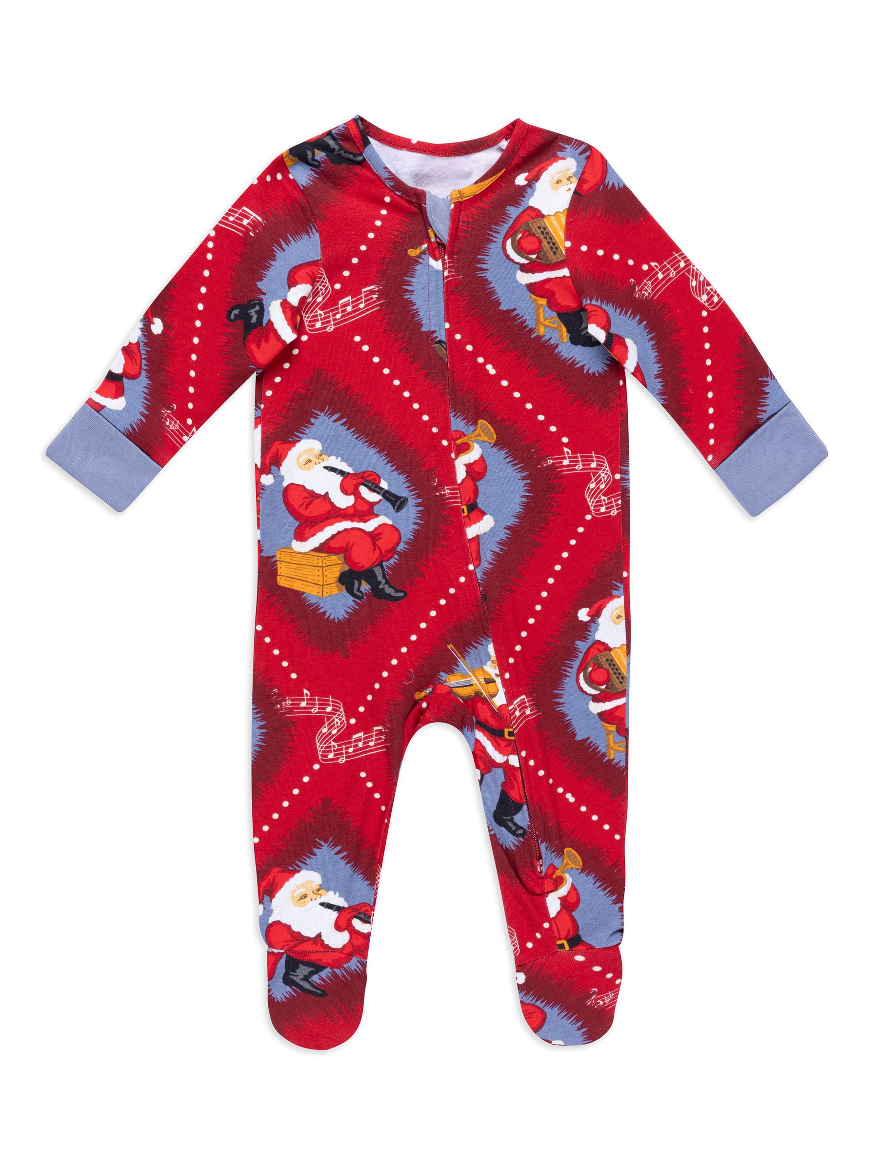 Chelsea Peers Unisex Newborn Red Baby Cotton Christmas Santa Songbook Print Sleepsuit