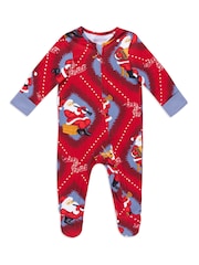 Chelsea Peers Baby Cotton Christmas Santa Songbook Print Sleepsuit - Imagen 1 de 3