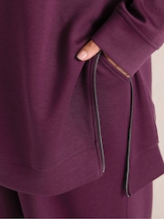 Evans Red Luxe Wide Leg Joggers - Image 4 of 6
