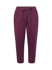 Evans Red Luxe Wide Leg Joggers - Image 5 of 6