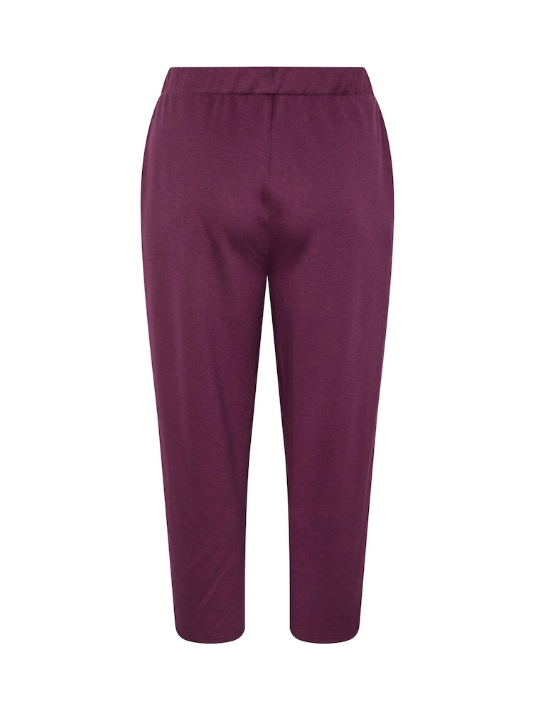 Evans Red Luxe Wide Leg Joggers - Image 6 of 6 Evans Red Luxe Wide Leg Joggers - Image 6 of 6