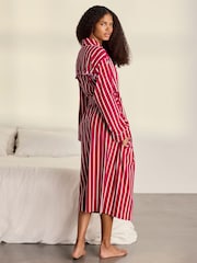 Chelsea Peers Red Cotton Christmas Stripe Kimono Dressing Gown - Image 3 of 5