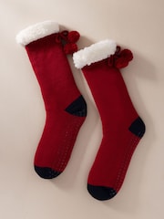 Chelsea Peers Red Chunky Knit Slipper Socks - Crimson - Image 1 of 5