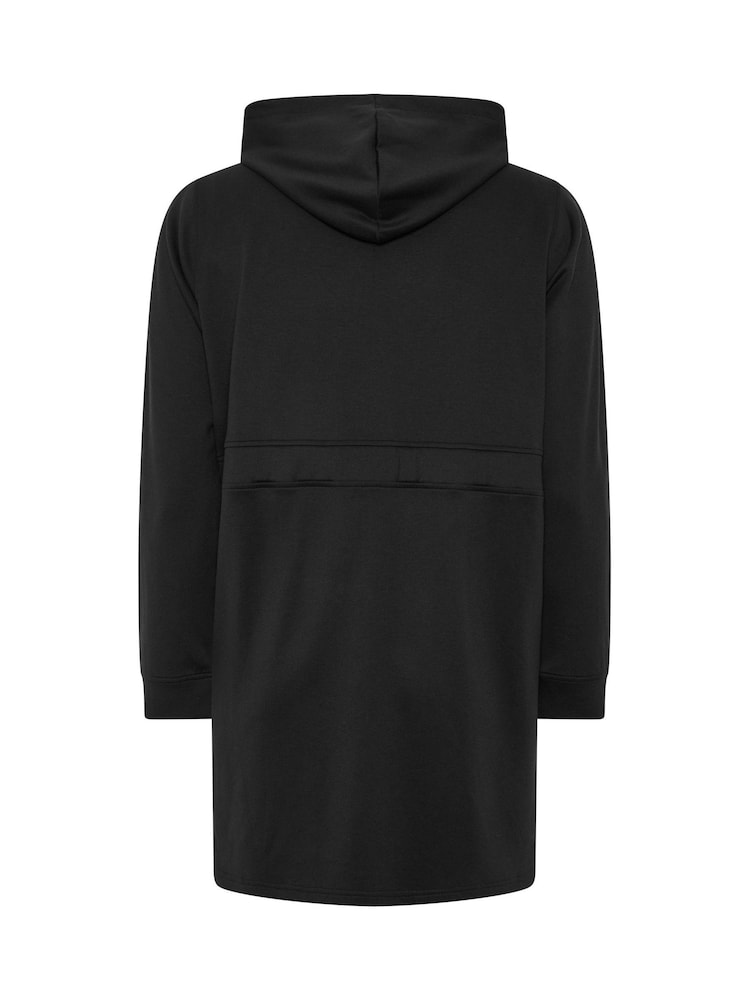 Evans Black Luxe Longline Zip Through Hoodie - Image 6 of 6 Evans Black Luxe Longline Zip Through Hoodie - Image 6 of 6