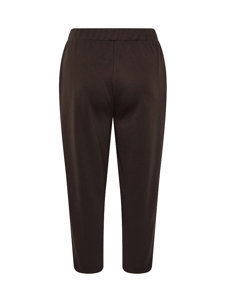 Evans Brown Luxe Wide Leg Joggers - Image 7 of 7 Evans Brown Luxe Wide Leg Joggers - Image 7 of 7
