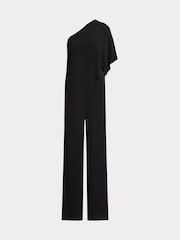 Lauren Ralph Lauren Cape Georgette One Shoulder Black Jumpsuit - Image 8 of 8