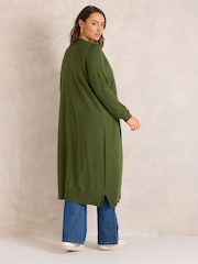 Verde - Cardigan midaxi lung Evans cu detaliu cusătură - Imaginea 3 din 6