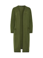 Verde - Cardigan midaxi lung Evans cu detaliu cusătură - Imaginea 5 din 6