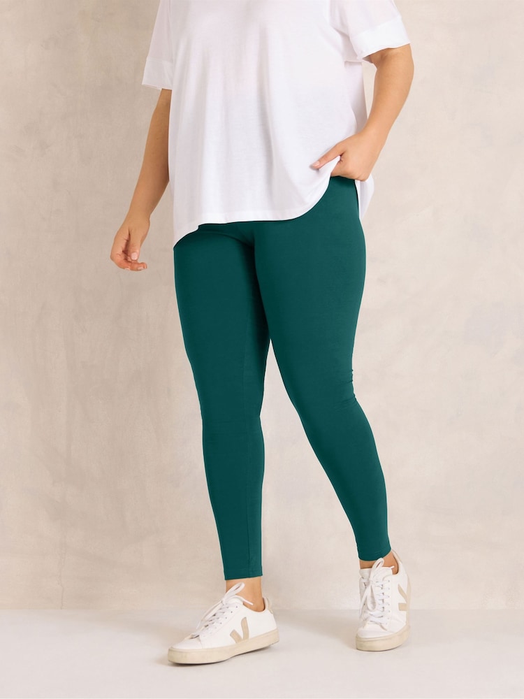 Evans Green Cotton Leggings - Image 1 of 6 Evans Green Cotton Leggings - Image 1 of 6
