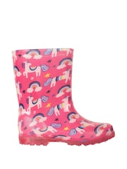 Mountain Warehouse Pink Kids Splash Light Up Waterproof Wellies - Image 1 of 6