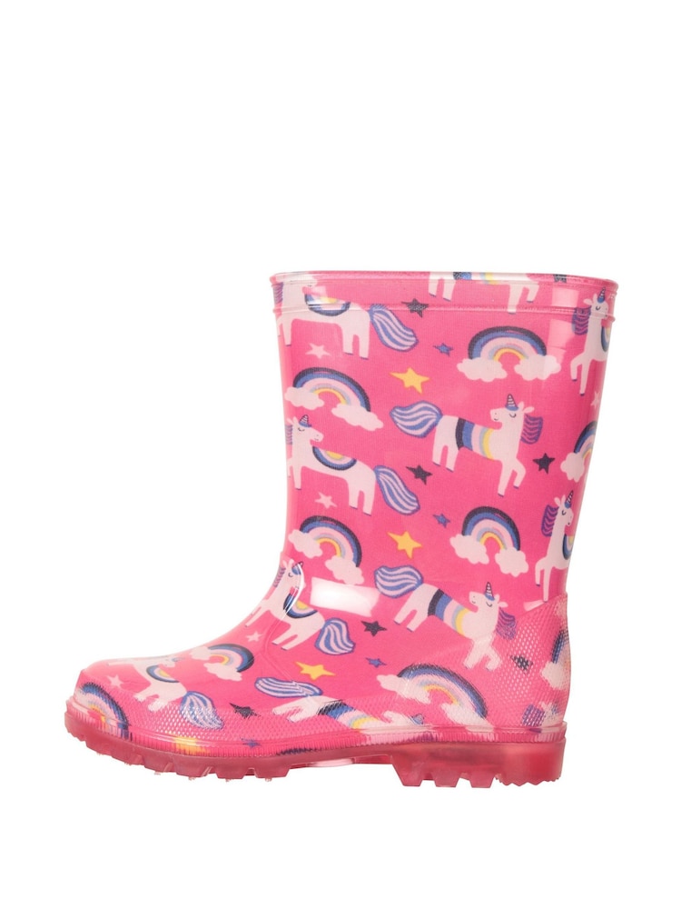 Mountain Warehouse Pink Kids Splash Light Up Waterproof Wellies - Image 2 of 6