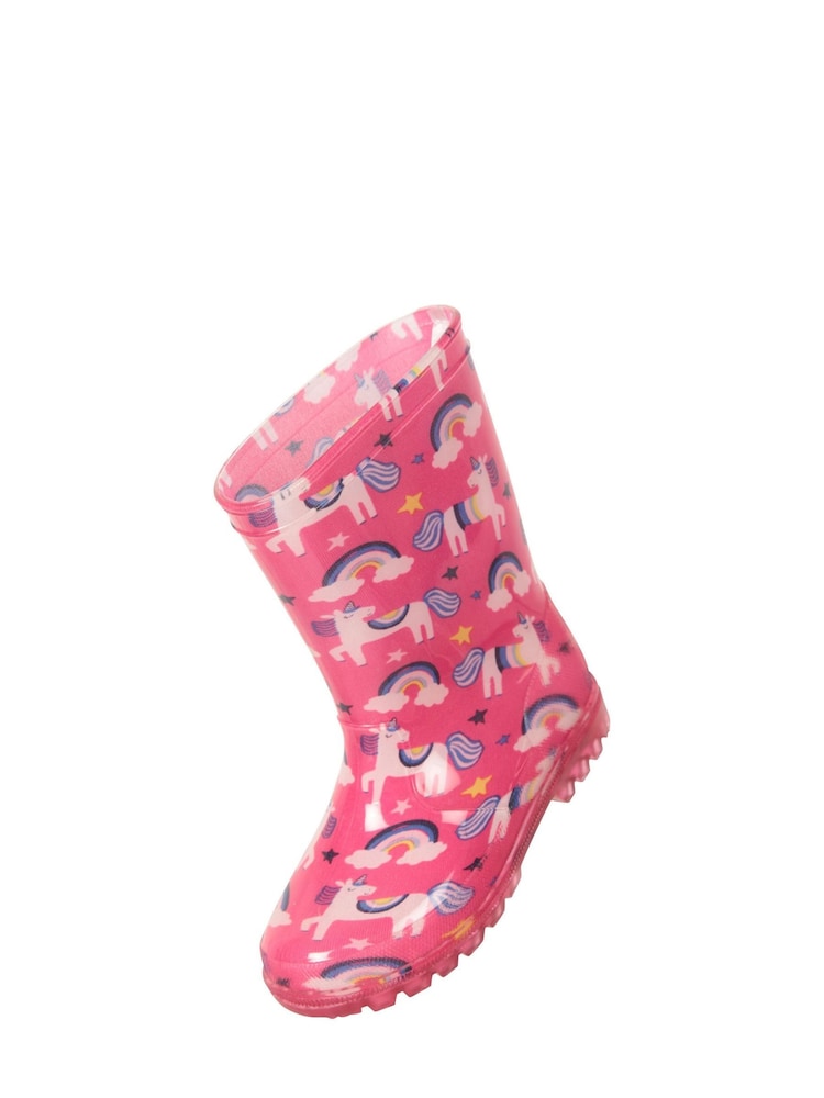 Mountain Warehouse Pink Kids Splash Light Up Waterproof Wellies - Image 4 of 6