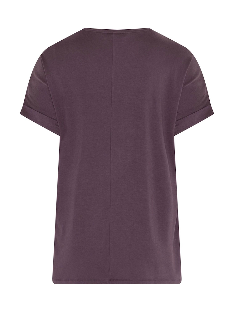 Evans Purple Blurred Floral Print Top - Image 6 of 6