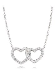 Beaverbrooks Cubic Zirconia Double Heart Necklace - Image 1 of 3