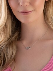 Beaverbrooks Cubic Zirconia Double Heart Necklace - Image 2 of 3
