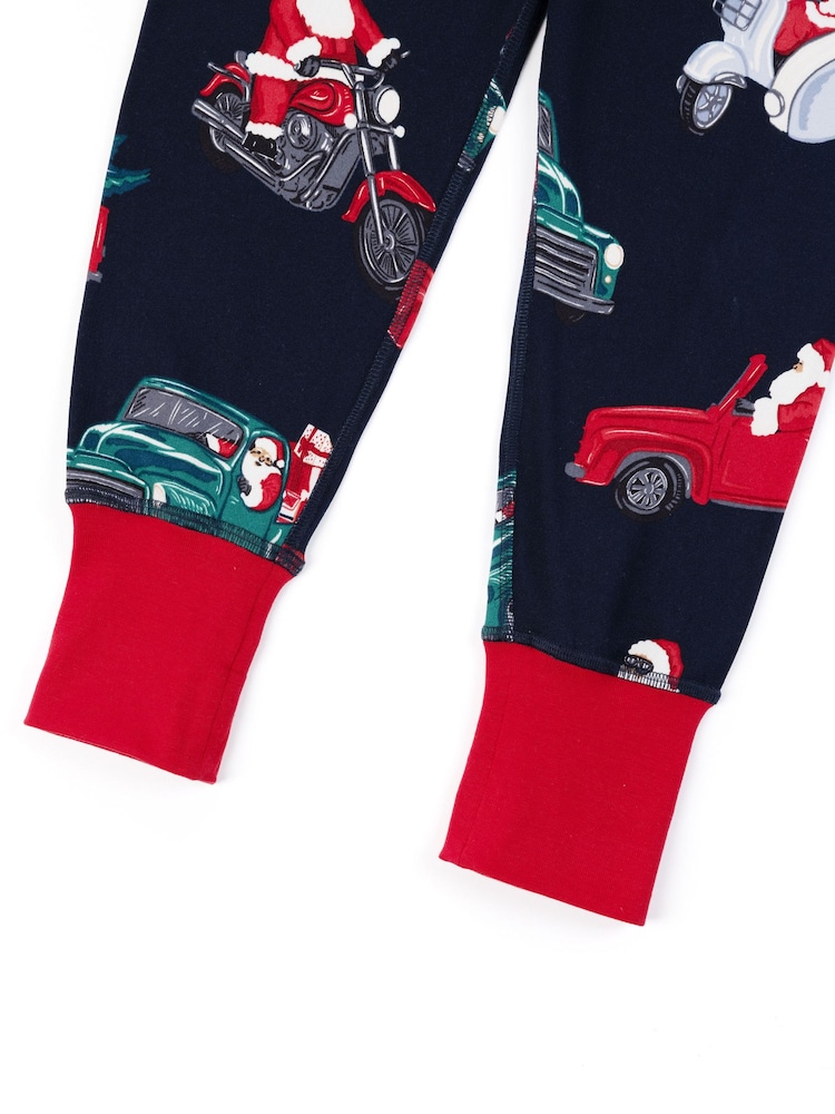 Chelsea Peers Blue Kids Christmas Santa Road Trip Print Long Pyjamas Set - Image 10 of 10 Chelsea Peers Blue Kids Christmas Santa Road Trip Print Long Pyjamas Set - Image 10 of 10