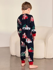 Chelsea Peers Blue Kids Christmas Santa Road Trip Print Long Pyjamas Set - Image 4 of 10