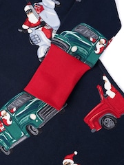 Chelsea Peers Blue Kids Christmas Santa Road Trip Print Long Pyjamas Set - Image 9 of 10