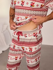 Chelsea Peers Natural Musical Santa Fairisle Print Long Pyjamas Set - Image 3 of 6