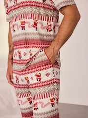 Chelsea Peers Natural Musical Santa Fairisle Print Long Pyjamas Set - Image 6 of 6