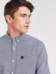 Navy Blue/White Gingham Long Sleeve Shirt - Image 4 of 4