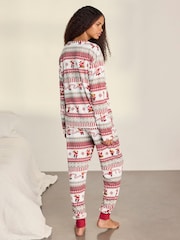 Chelsea Peers Natural Musical Santa Fair Isle Print Long Pyjamas Set - Image 4 of 7