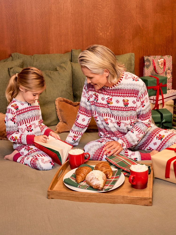 Chelsea Peers Natural Musical Santa Fair Isle Print Long Pyjamas Set - Image 7 of 7 Chelsea Peers Natural Musical Santa Fair Isle Print Long Pyjamas Set - Image 7 of 7