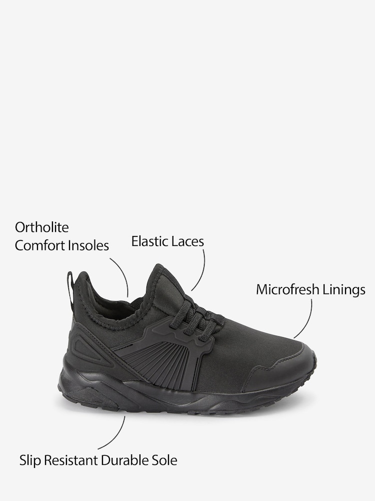 Black Sole Elastic Lace Trainers - Image 11 of 11