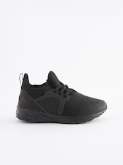 Black Sole Elastic Lace Trainers - Image 2 of 11