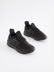 Black Sole Elastic Lace Trainers - Image 3 of 11