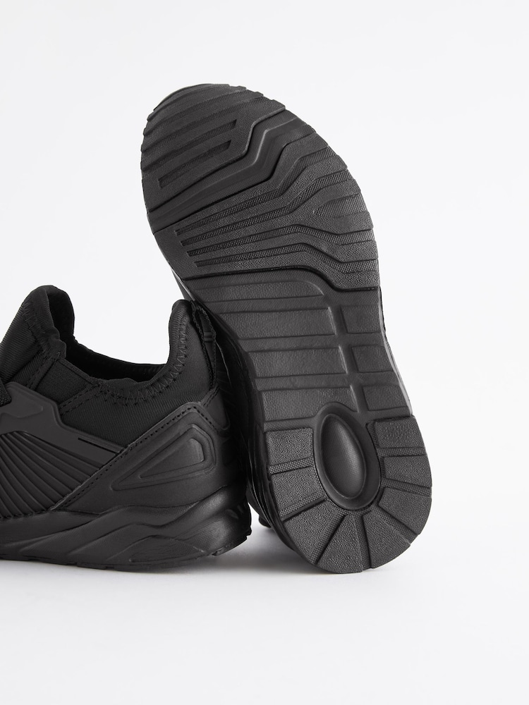 Black Sole Elastic Lace Trainers - Image 5 of 11