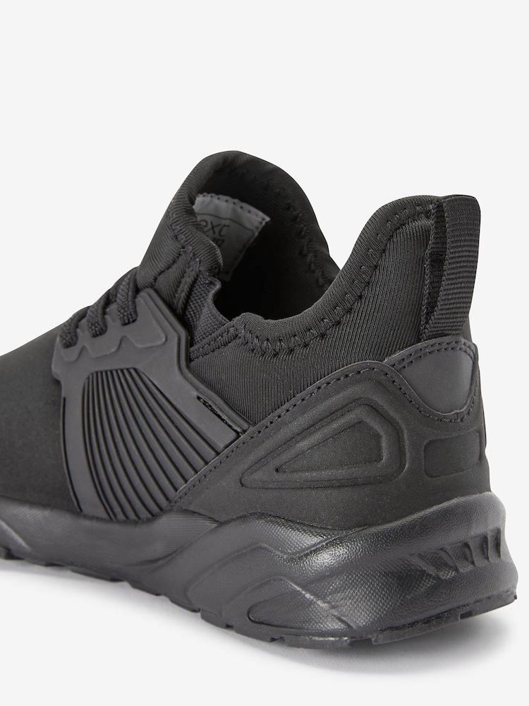 Black Sole Elastic Lace Trainers - Image 8 of 11