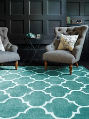 Asiatic Rugs Duck Egg Blue Albany Ogee Wool Rug - Image 1 of 4