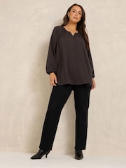 Hnědá - Evans Airflow Boho top - Obrázek 2 z 6