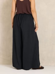 Evans Black Pleated Front Wide Leg Trousers - Image 3 of 6