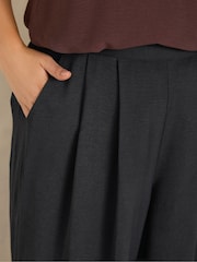 Evans Black Pleated Front Wide Leg Trousers - Image 4 of 6