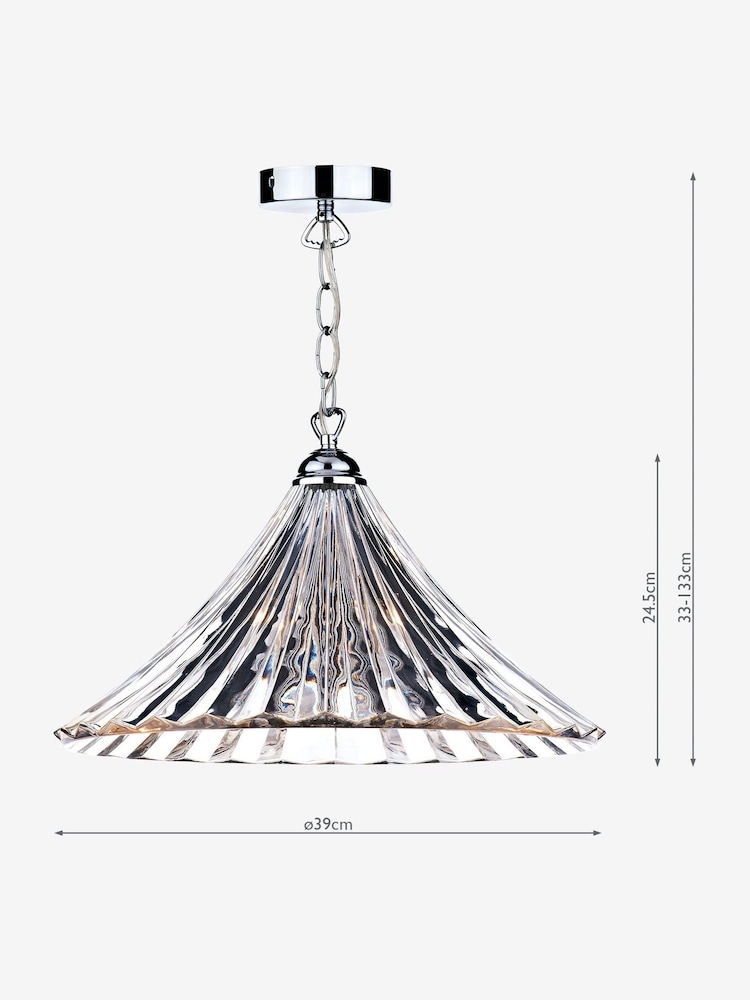 Dar Lighting Silver Adreche Ceiling Light Pendant - Image 4 of 4