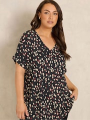 Evans Brown V-Neck Animal Print Shell Top - Image 1 of 6