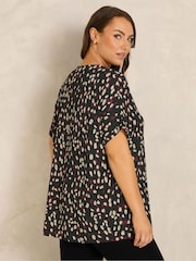 Evans Brown V-Neck Animal Print Shell Top - Image 3 of 6
