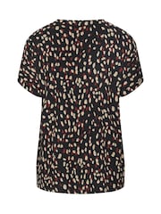 Evans Brown V-Neck Animal Print Shell Top - Image 6 of 6