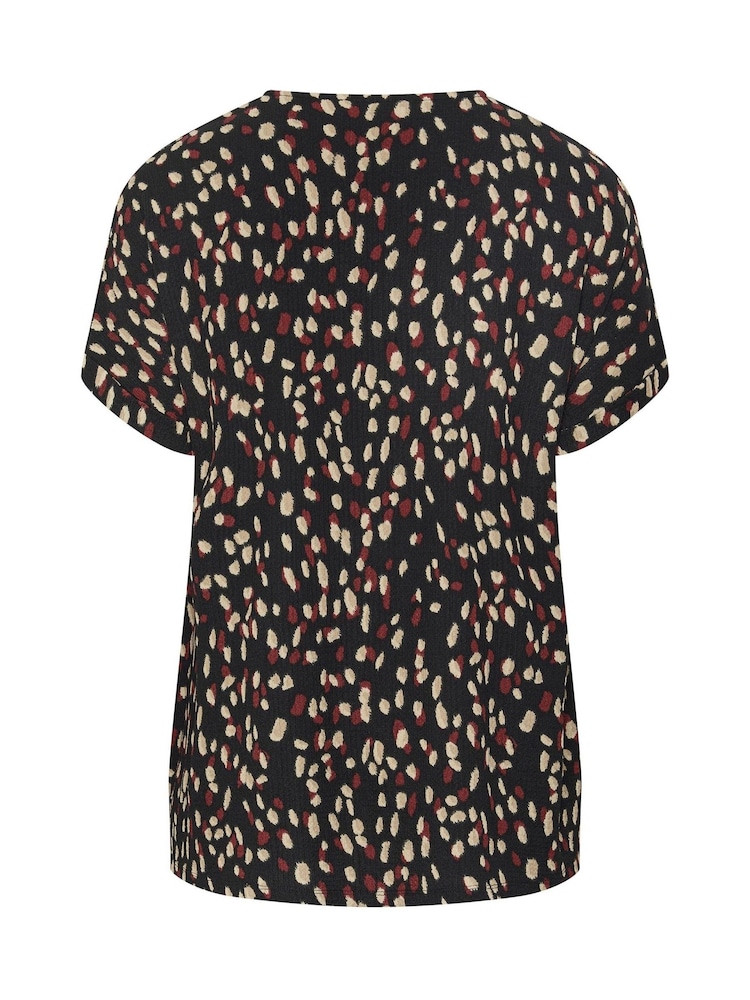 Evans Brown V-Neck Animal Print Shell Top - Image 6 of 6 Evans Brown V-Neck Animal Print Shell Top - Image 6 of 6